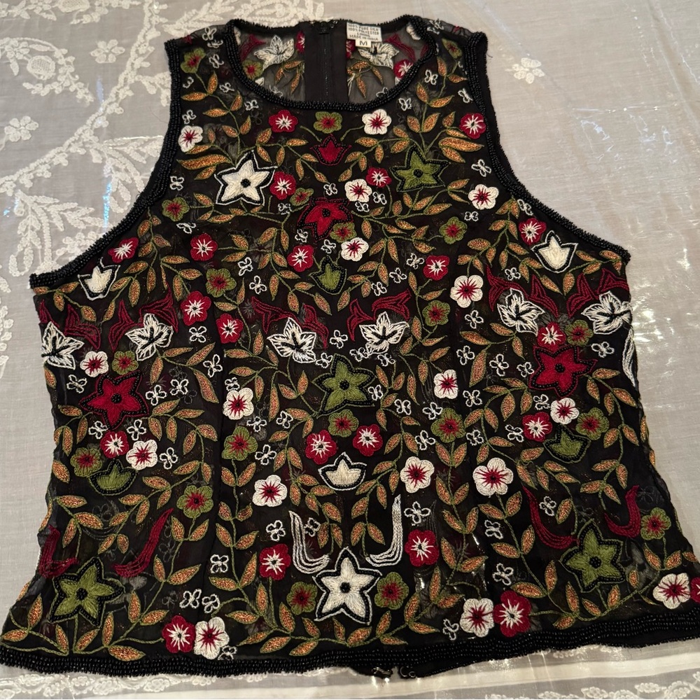 ❤️ Stunning HandEmbroidered Artisanal Silk Top. NWOT
